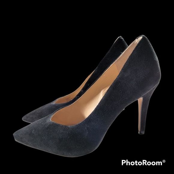 Vince Camuto Black Suede Leather Dress Heel Pumps - Picture 6 of 13